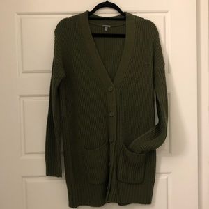 Olive long cardigan